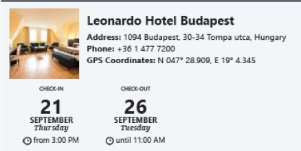 Hotel info